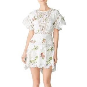 SAYLOR White Floral Lace Mini Dress